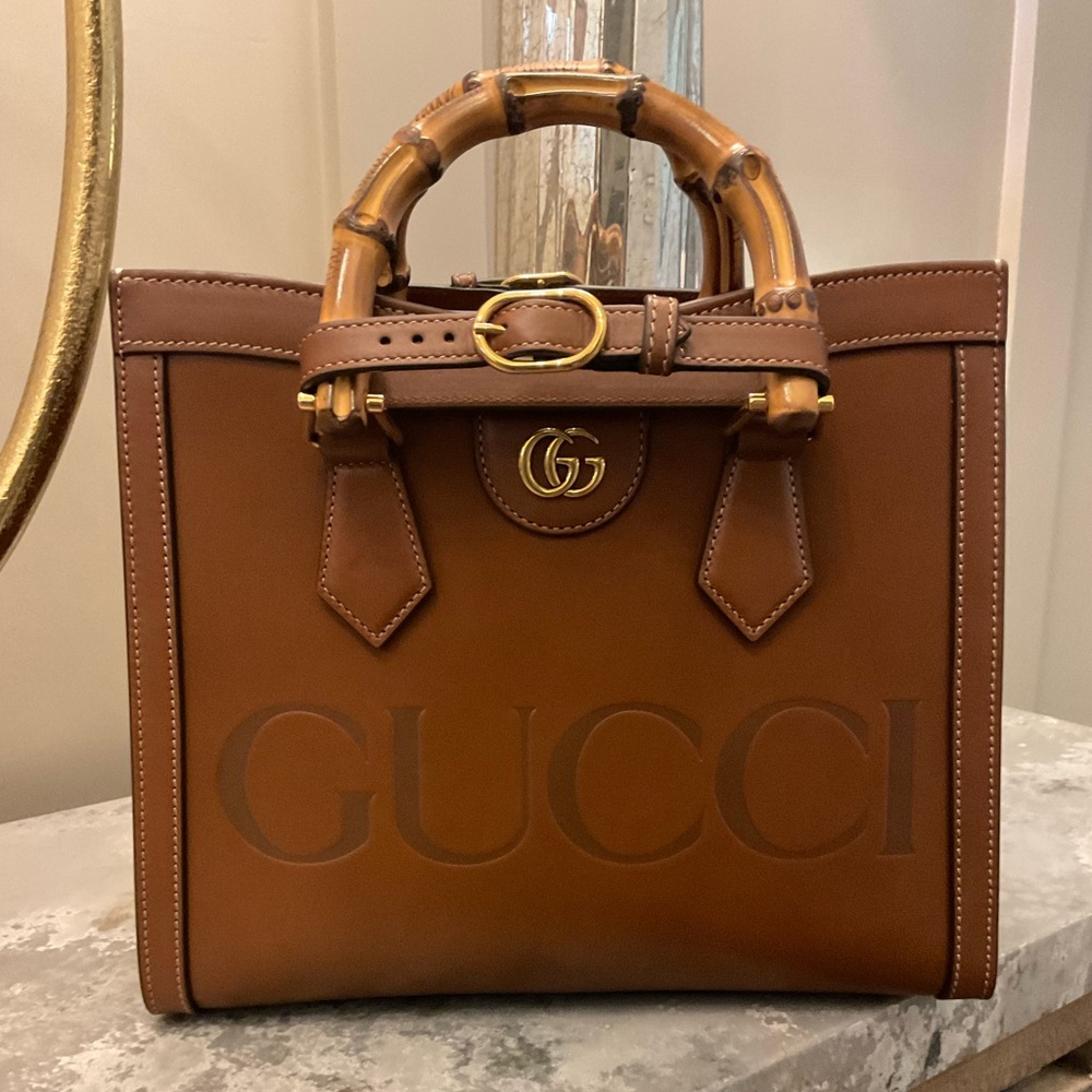 Gucci Diana NM Bamboo Handle Tote Small with COA